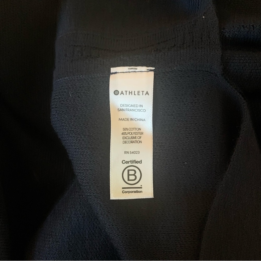 ATHLETA Navy with White Diagonal Stripe Sweater - Picture 7 of 8